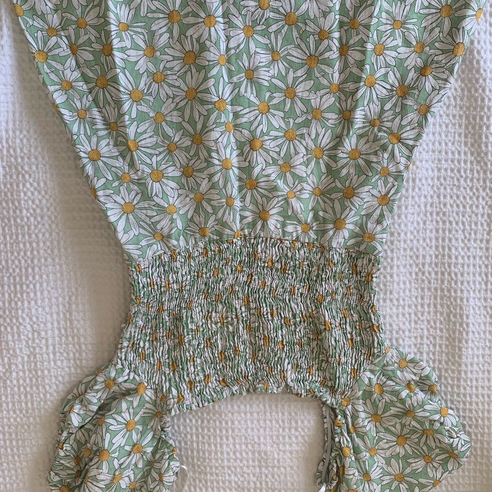 Cute casual flowers our address with side zipper